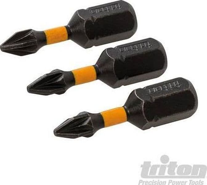 3 pz Punte inserti S2 ad impatto a taglio per cacciavite avvitatori in acciaio Triton