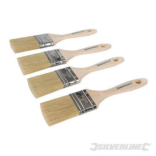 4 Pennelli Tradesman con Setole Miste Silverline Adatto a Tutte le Vernici !!!