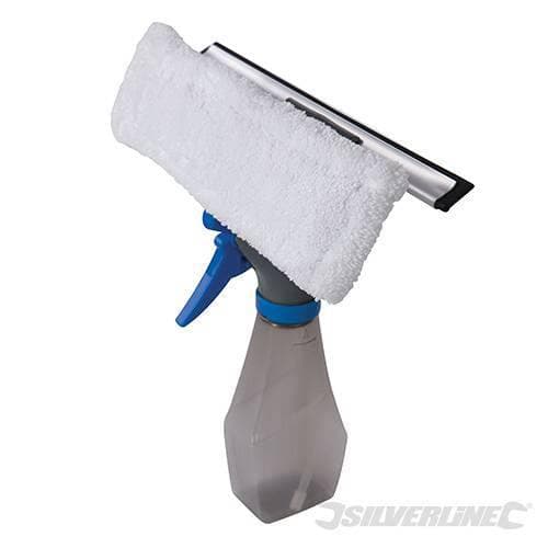 Kit Bottiglia spray panno e tergivetri per la pulizia di vetri 3 in 1 Silverline