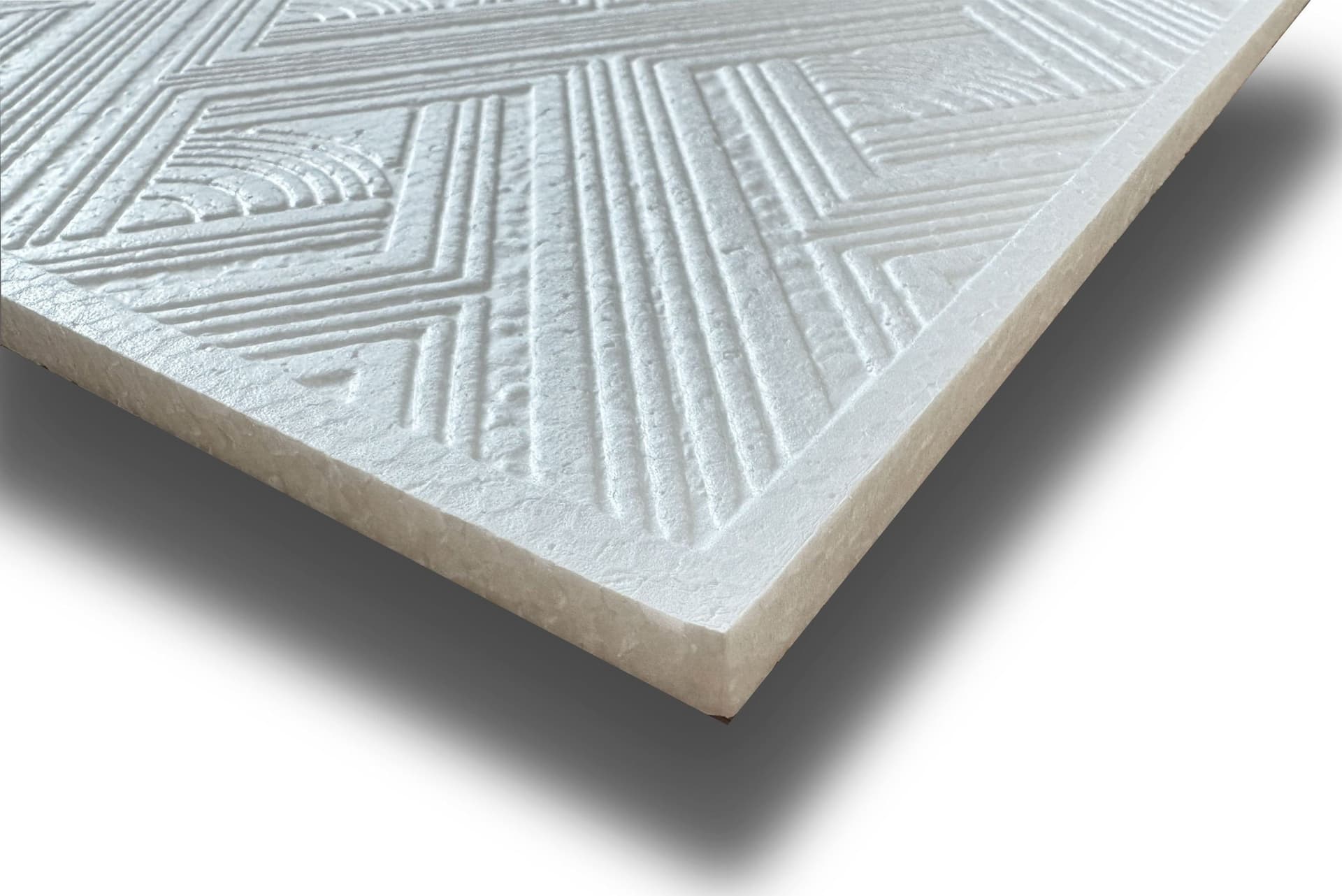 10 o 20mq (40 oppure 80 pezzi) di pannello decorativo a soffitto in polistirene compatto 50x50cm (spess. 1cm) ELVAS Eternal Parquet