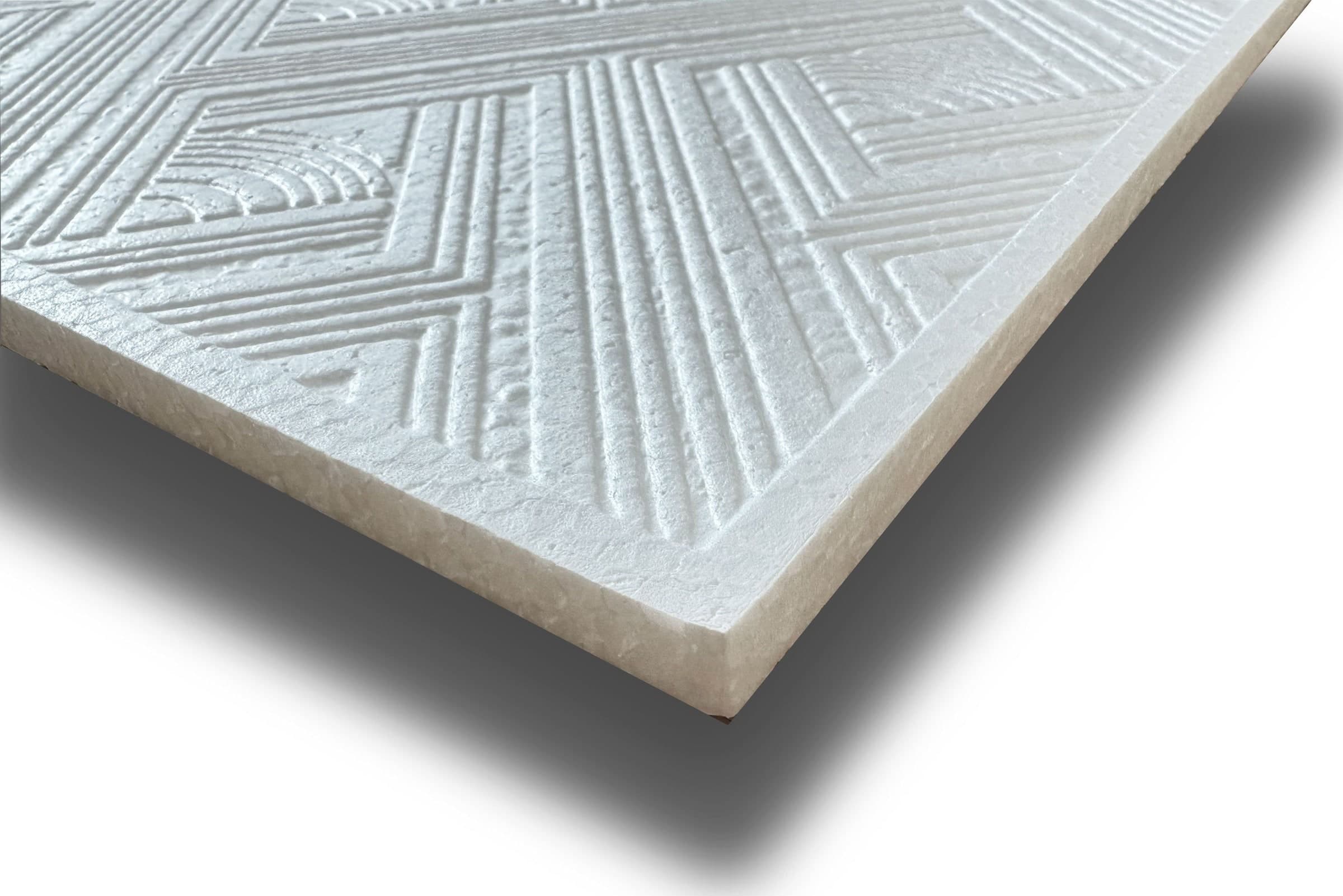 10 o 20mq (40 oppure 80 pezzi) di pannello decorativo a soffitto in polistirene compatto 50x50cm (spess. 1cm) ELVAS Eternal Parquet