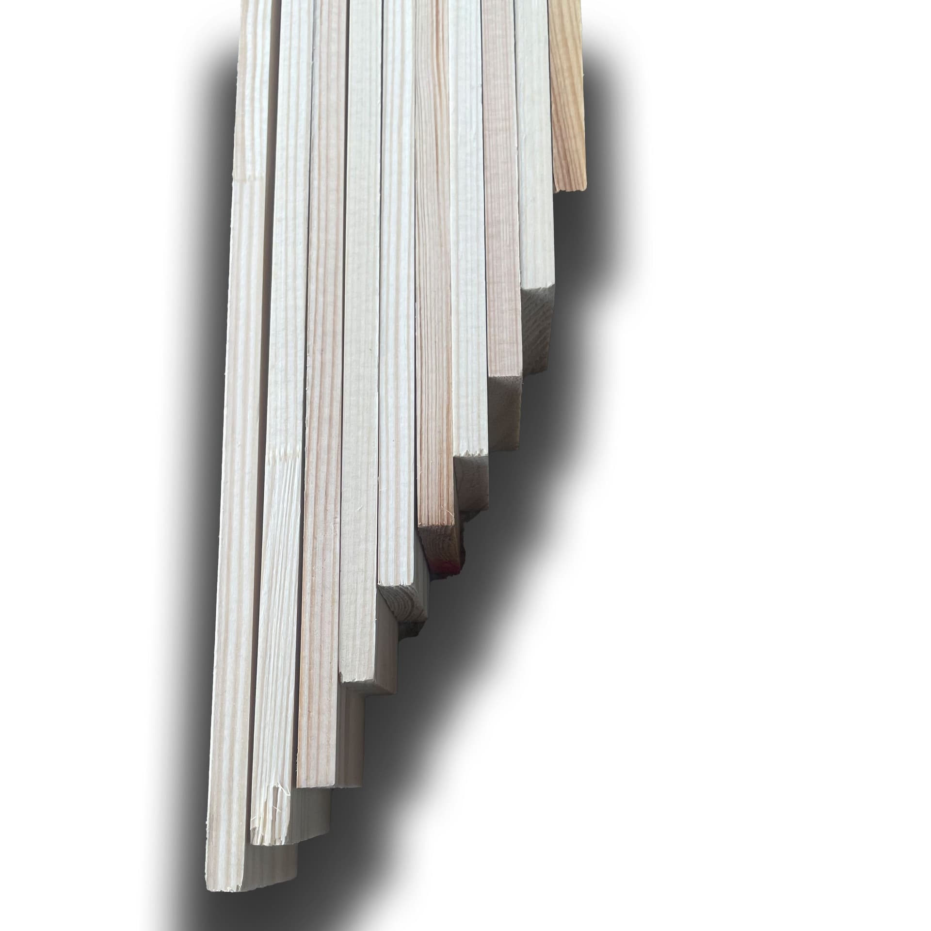 10 listelli di PINO massello levigato Joynt senza nodi 0,5x4x100cm (SxLxH) ottima sottostruttura per lamelli o pareti - Eternal Parquet