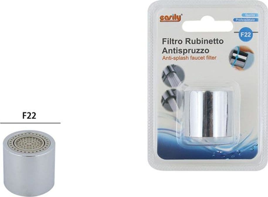FILTRO RUBINETTO ANTISPRUZZO F22 IM OTTONE AERATORE ROMPIGETTO 2 MODALITÀ ACQUA 87195 - 2