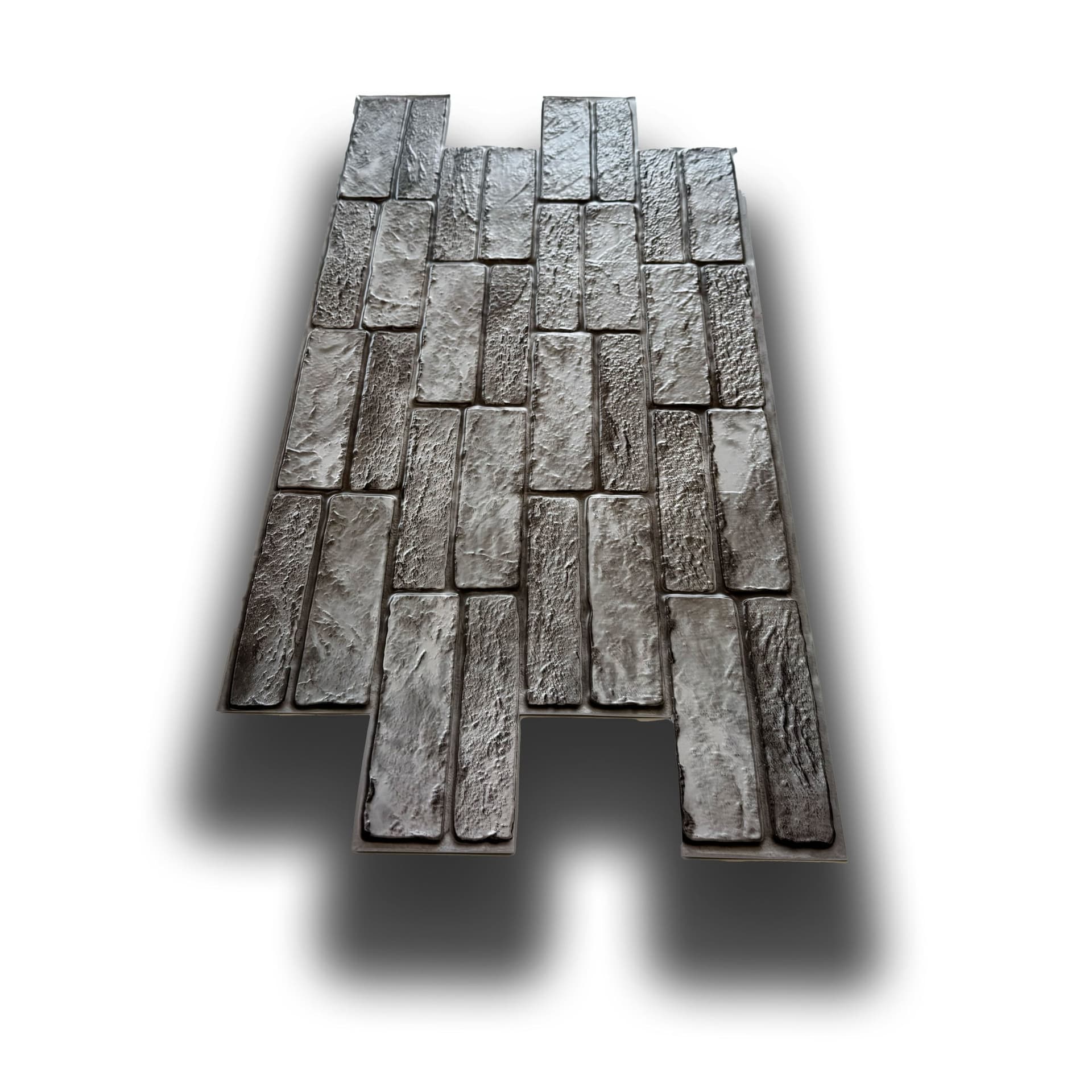 pacchi da 10 o 20 Pannelli 3D Rivestimento a parete in PVC effetto PIETRA GRIGIA DOPPIA 96x48cm Realistici, isolanti - Eternal Parquet