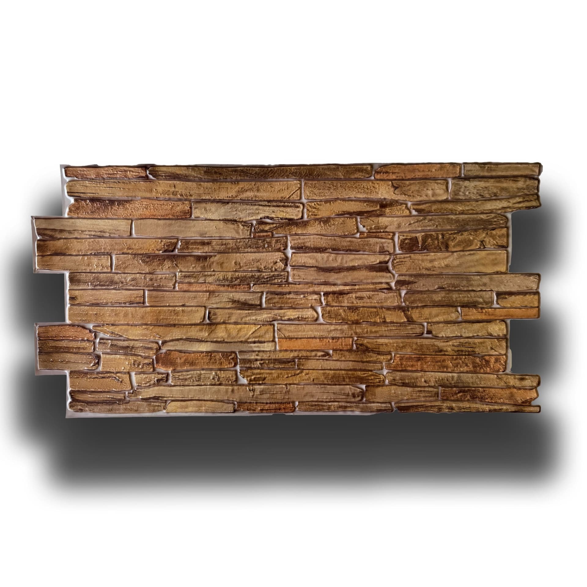pacchi da 10 o 20 Pannelli 3D Rivestimento a parete in PVC effetto PIETRA BROWN 96x48cm Realistici, isolanti - Eternal Parquet