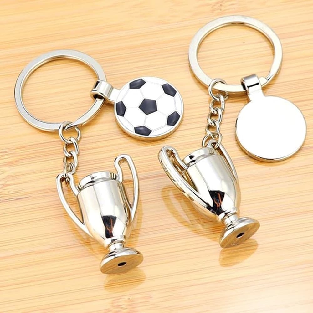 SET 12 PZ PORTACHIAVI DA CALCIO CON PALLONE COPPA PER UOMO DONNA SPORTIVO BOMBONIERE - 3