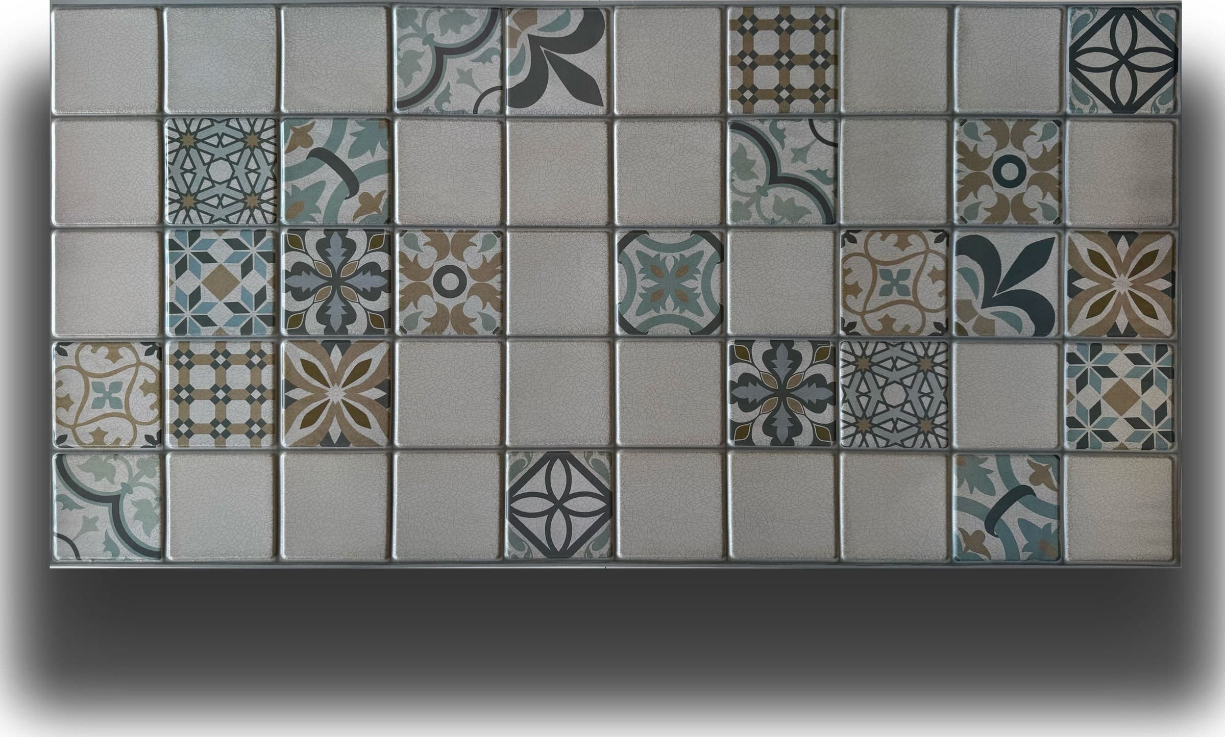 Pannelli 3D Rivestimento a parete in PVC effetto CEMENTINE 96x48cm Realistici, isolanti, idrorepellenti. - Eternal Parquet