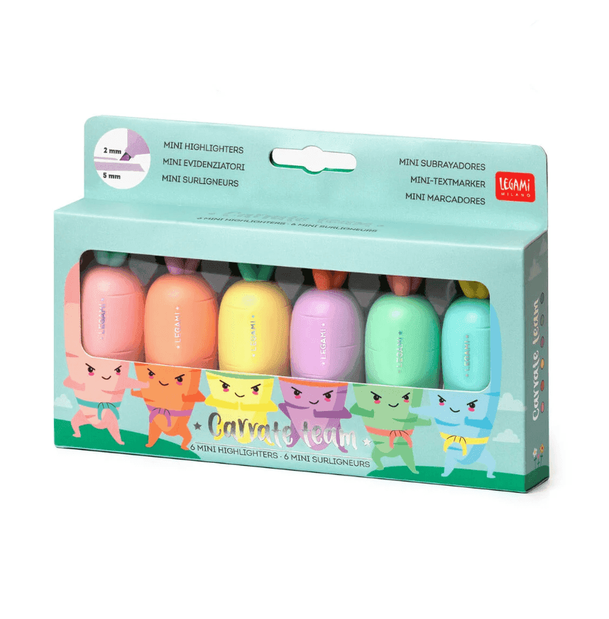 Legami - Set di 6 Mini Evidenziatori, Carrate Team (HC0001) - 4
