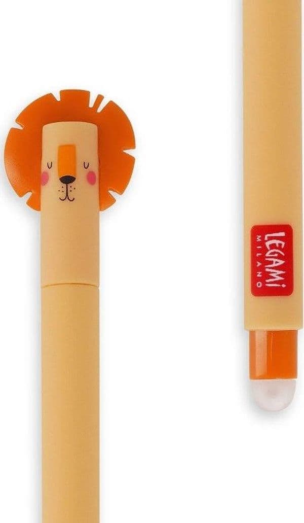 Legami, Penna Gel Cancellabile, Inchiostro Arancione, Tema Lion - 3