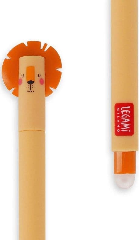 Legami, Penna Gel Cancellabile, Inchiostro Arancione, Tema Lion - 3