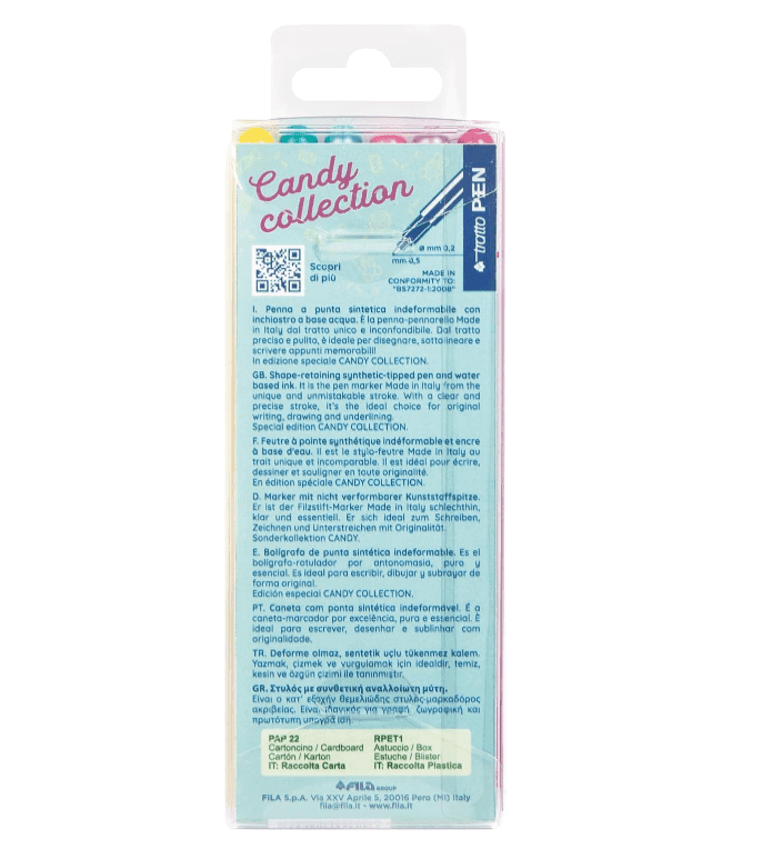Tratto Pen - Pennarelli Tratto Pen Candy Collection Astuccio 6 Colori (F807806) - 4