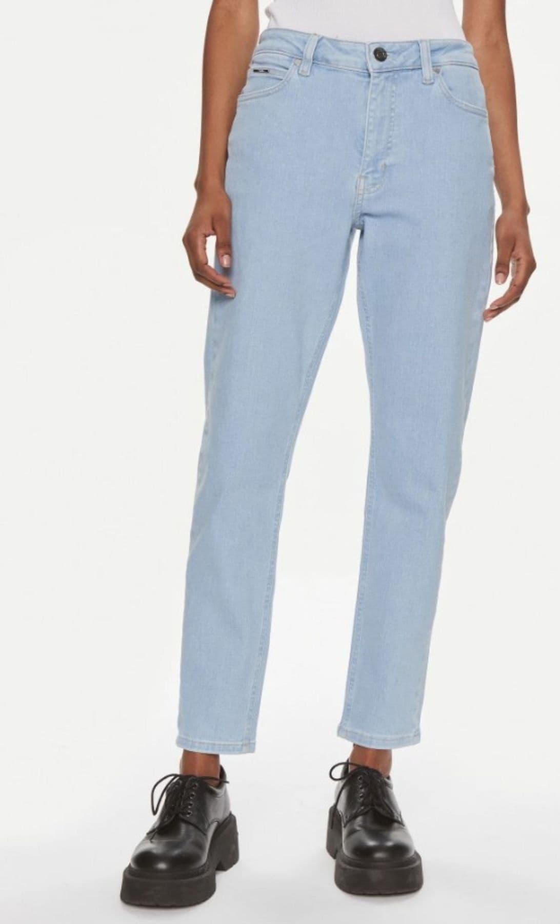 calvin klein  jeans MID RISE SLIM ANKLE LIGHT BLUE