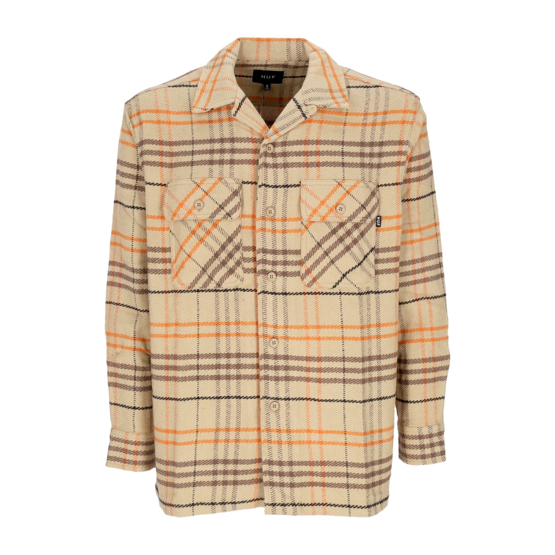 HUF Camicia Manica Lunga Uomo Westridge Woven Shirt Oatmeal