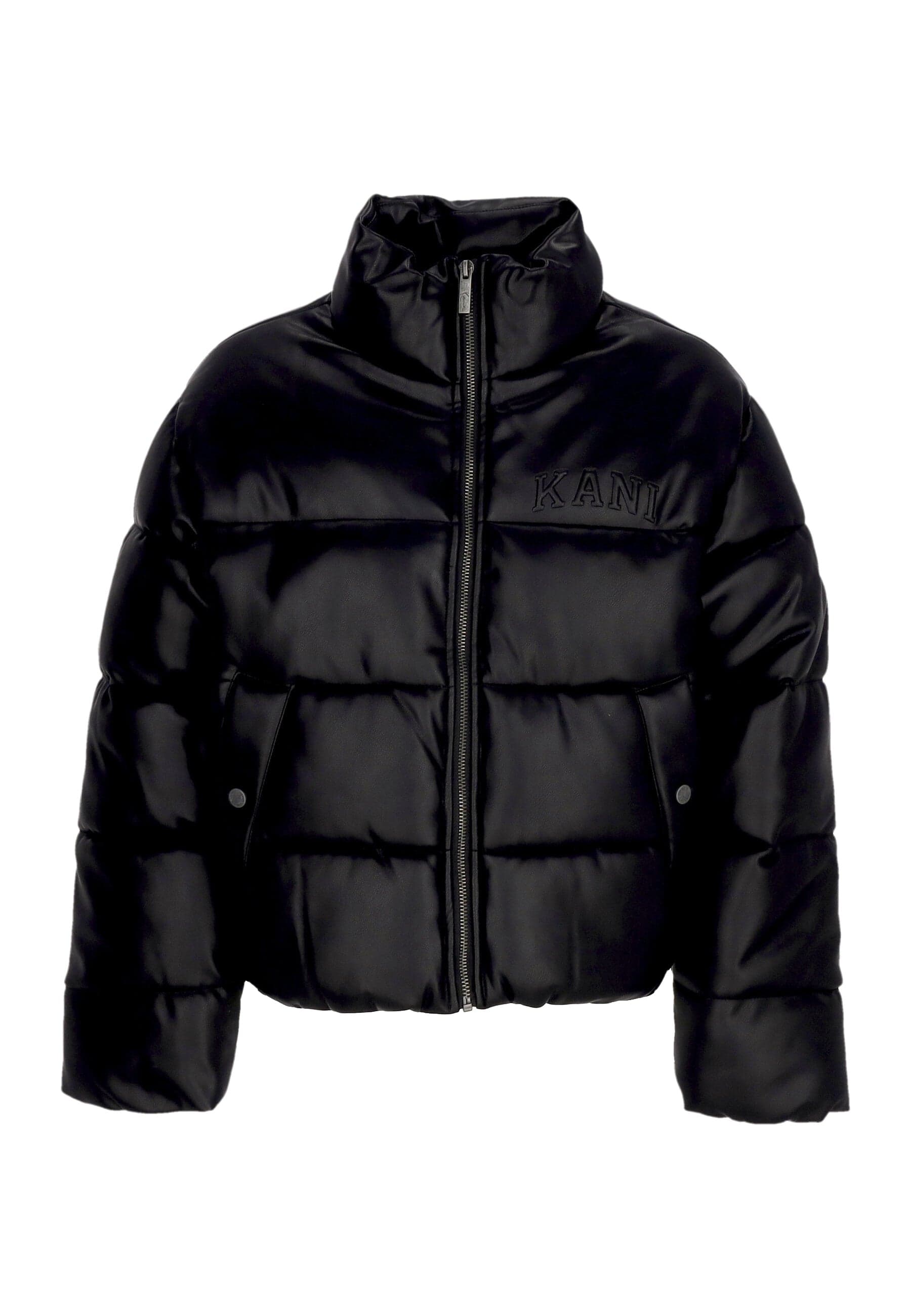 KARL KANI Piumino Corto Donna W Serif Crop Puffer Jacket Black - 6