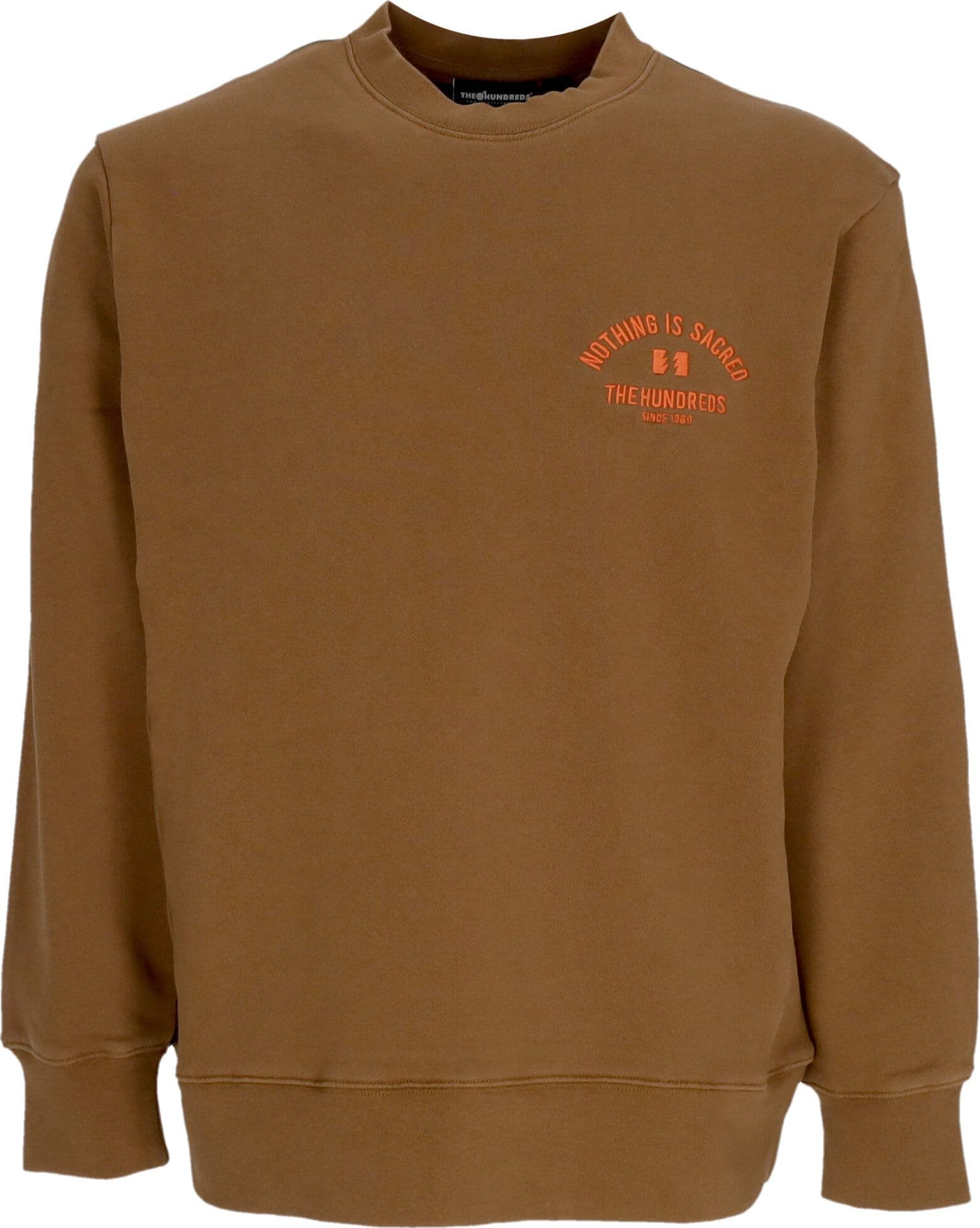 THE HUNDREDS Felpa Girocollo Uomo Temp Crewneck Brown - 3