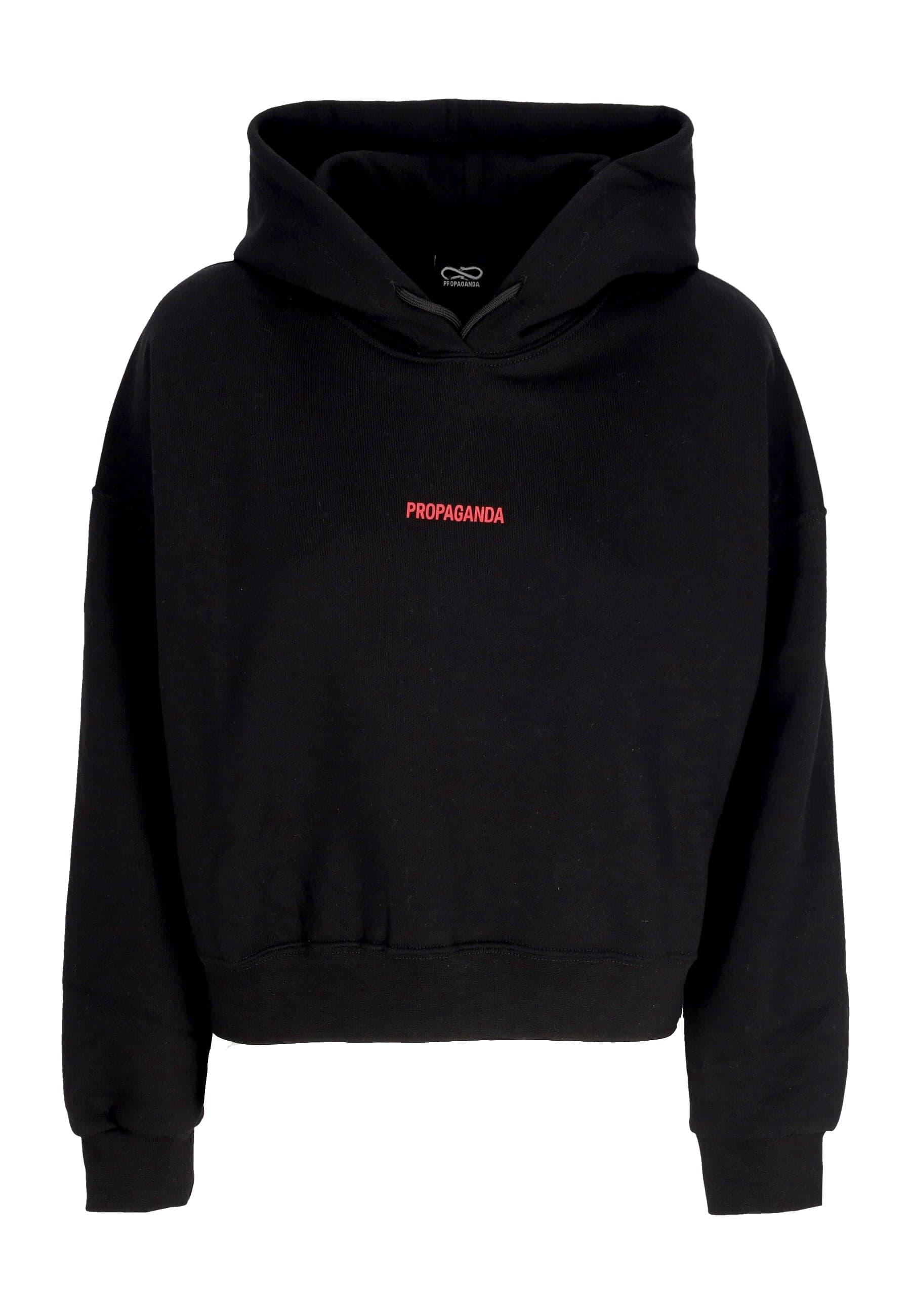 PROPAGANDA Felpa Cappuccio Corta Donna W Women Ribs Assault Croptop Hoodie Black - 4