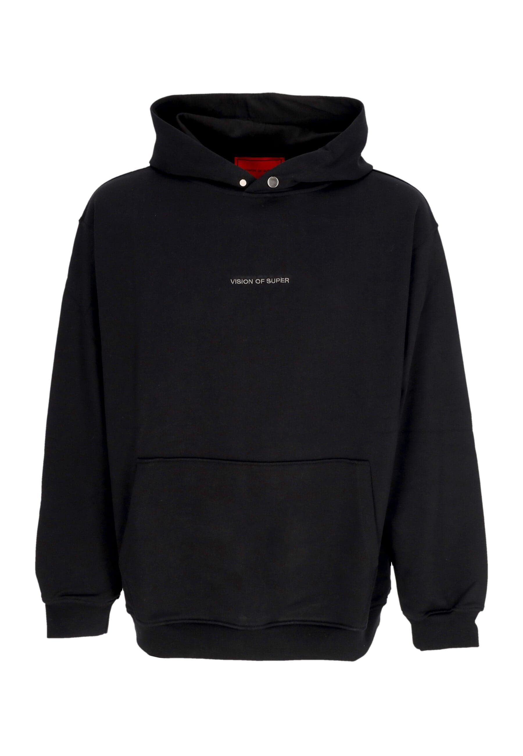 VISION OF SUPER Felpa Leggera Cappuccio Uomo Military Skull On Back Hoodie Black - 3