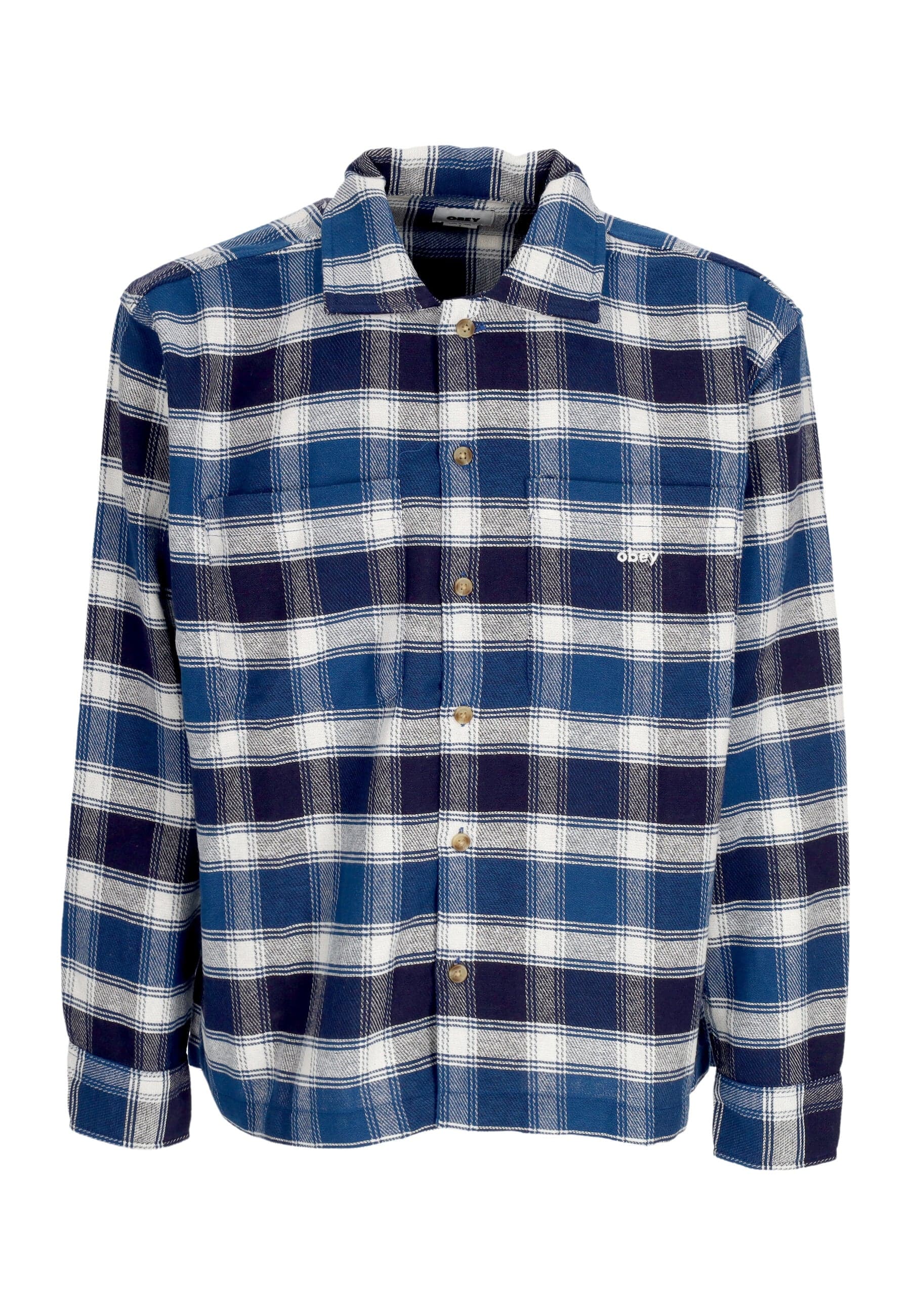OBEY Camicia Manica Lunga Uomo Bigwig Hugo Woven Academy Navy/multi - 4