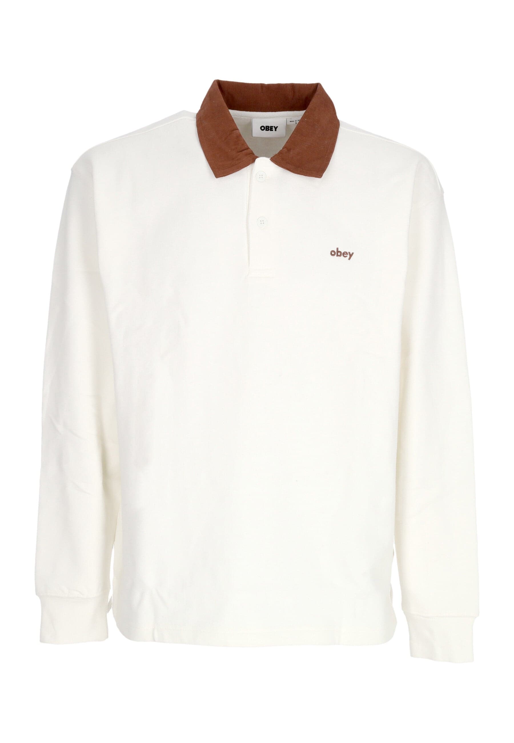 OBEY Polo Manica Lunga Uomo Palo Fleece Polo Blanc De Blanc - 4