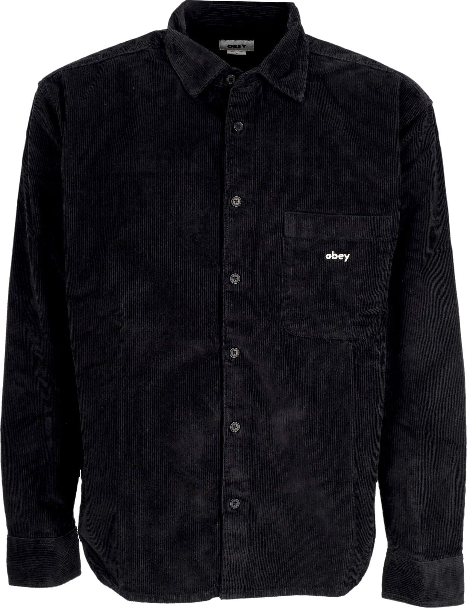 OBEY Camicia Manica Lunga Uomo Bigwig Cord Woven Black