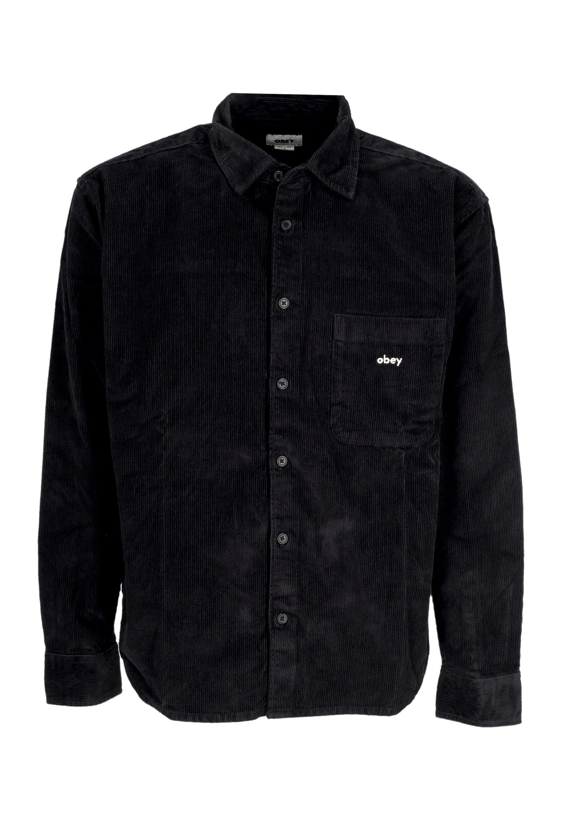 OBEY Camicia Manica Lunga Uomo Bigwig Cord Woven Black - 4