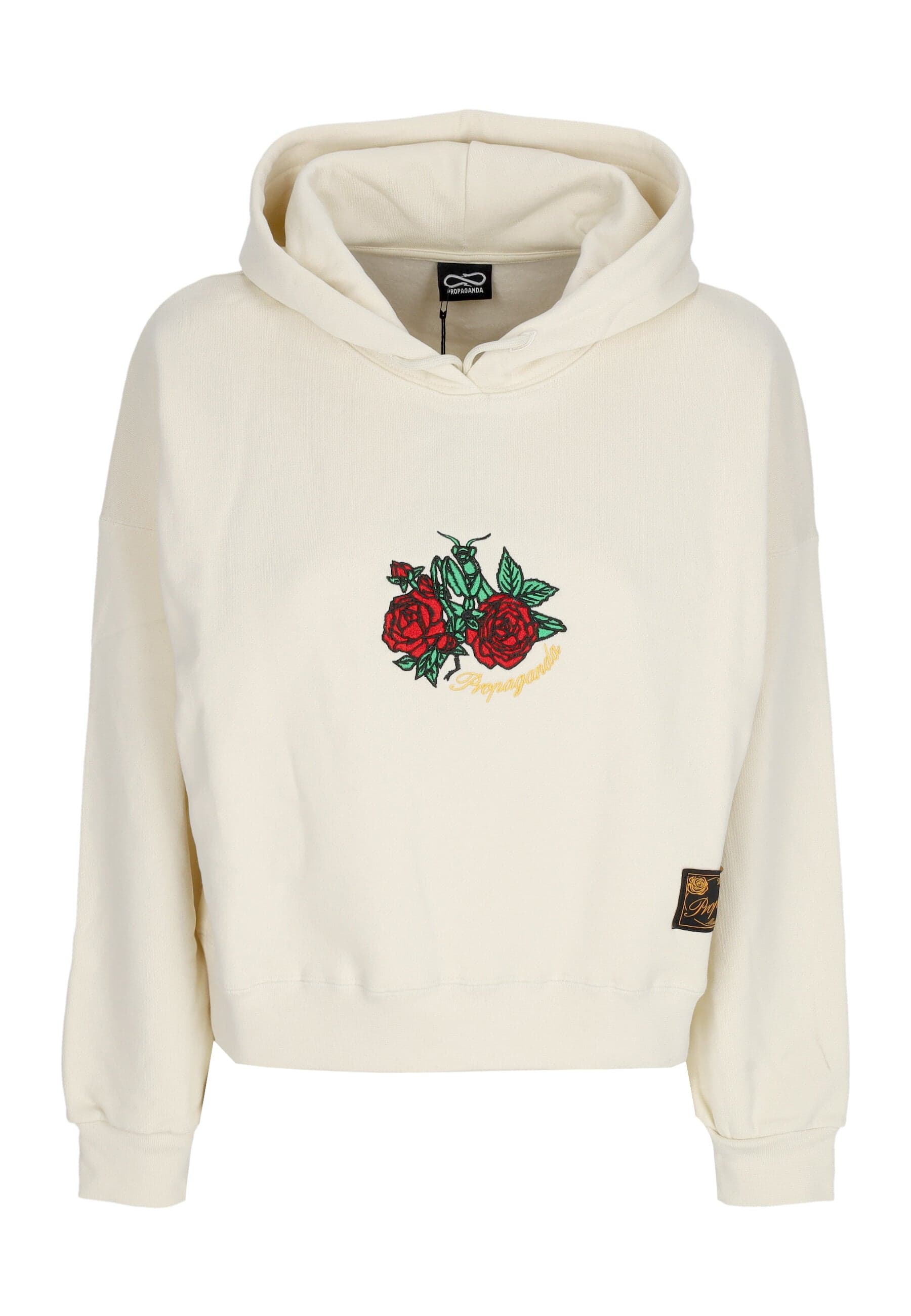 PROPAGANDA Felpa Cappuccio Corta Donna W Mantis Croptop Hoodie Bone - 3