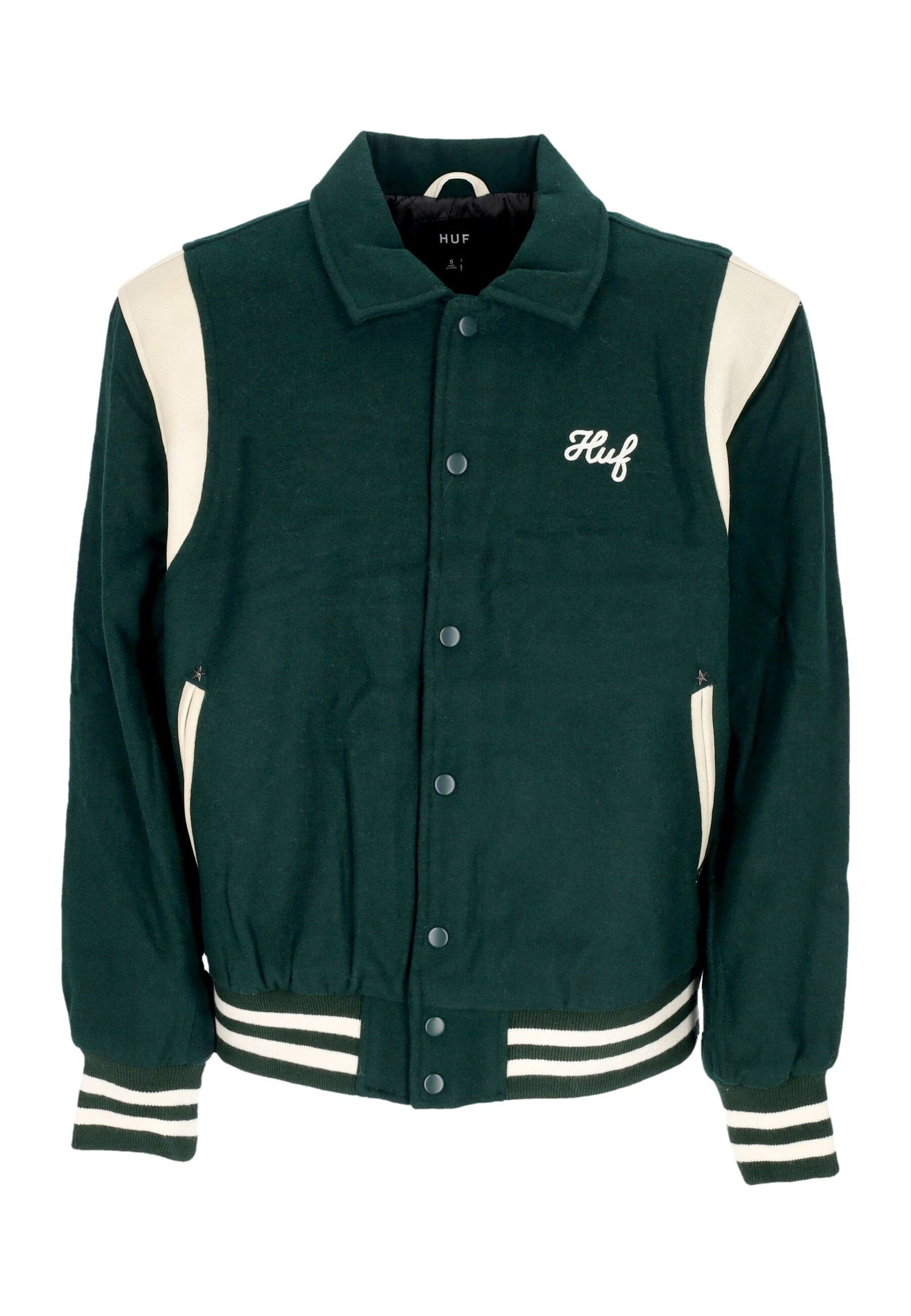 HUF Giubbotto College Uomo Song Varsity Jacket Hunter Green - 5