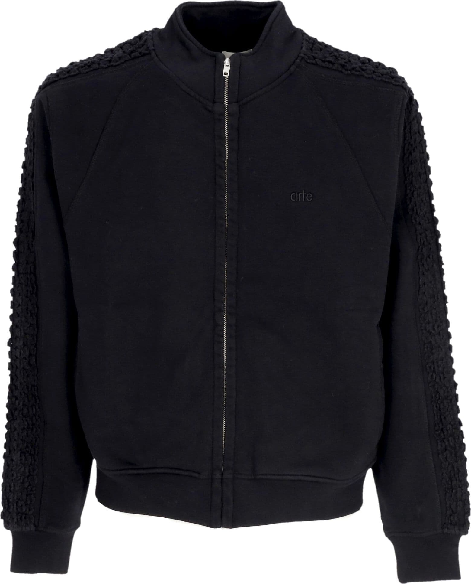 ARTE Felpa Leggera Collo Alto Uomo Flower Tape Jacket Black - 3