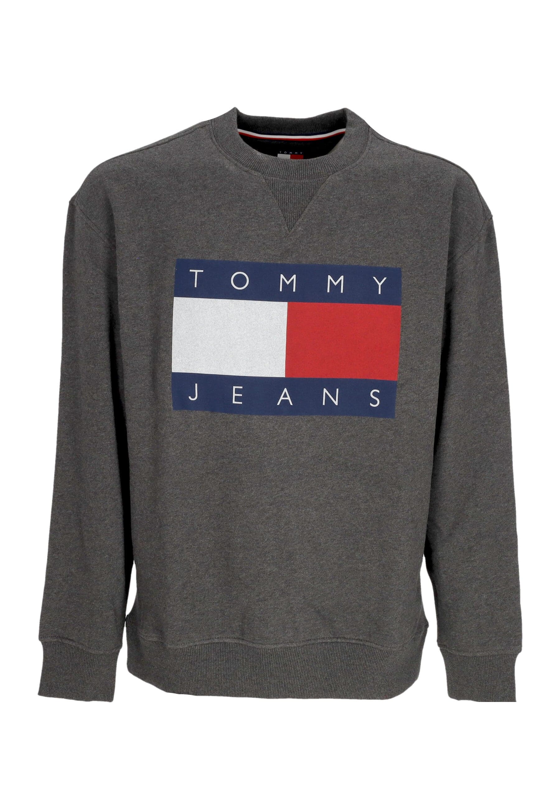 Tommy Hilfiger Felpa Girocollo Uomo Melange Flag Crew Ext New Charcoal Melange - 3