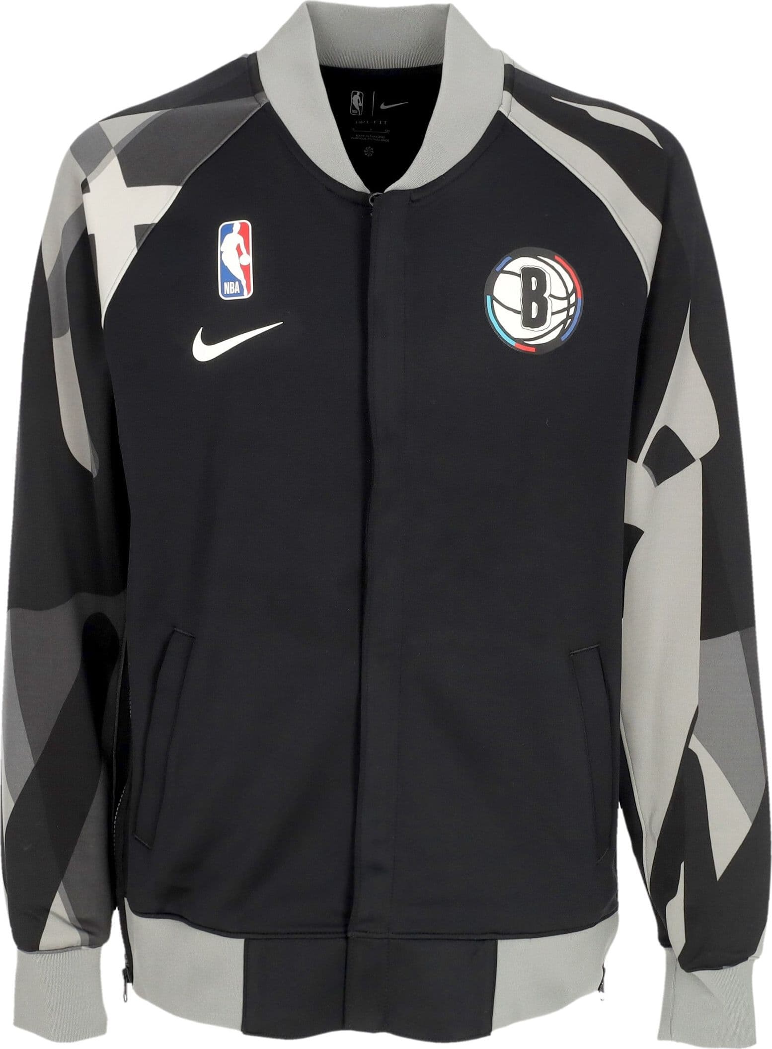 NIKE NBA Felpa Leggera College Uomo Nba City Edition Dri-fit Showtime L/s Full-zip Top Bronet Black/black/black/white