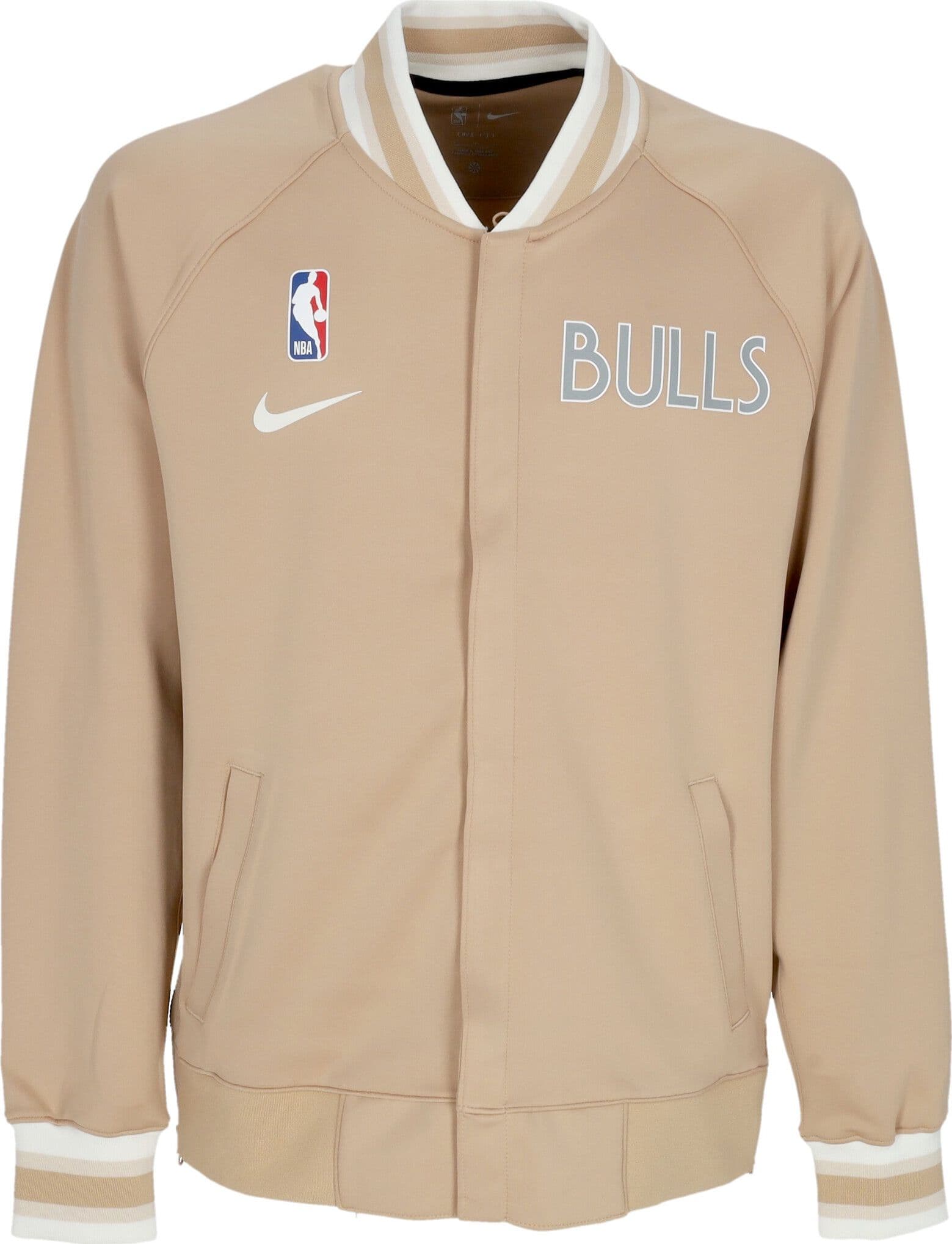 NIKE NBA Felpa Leggera College Uomo Nba City Edition Dri-fit Showtime L/s Full-zip Top Chibul Hemp/hemp/hemp/sail