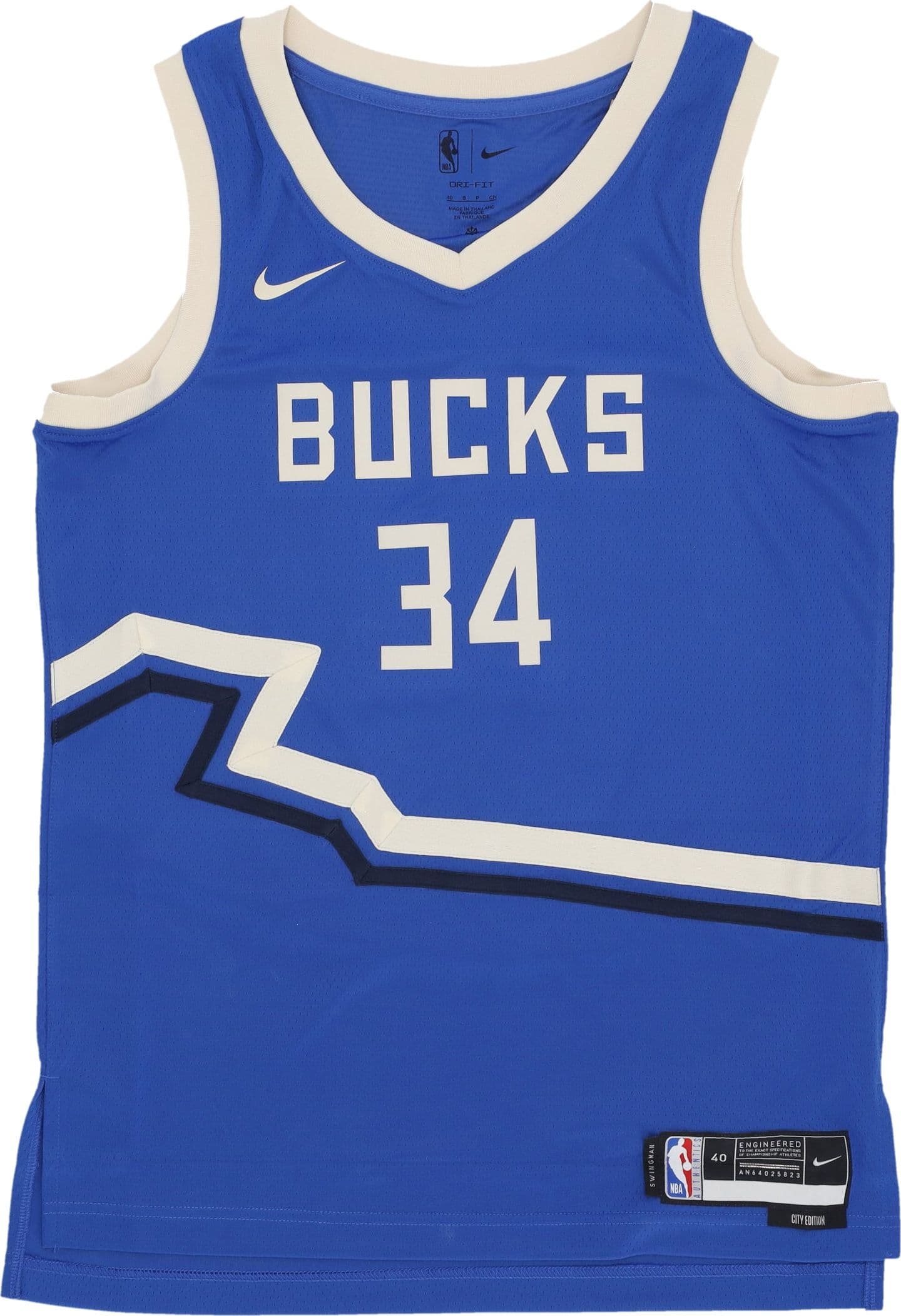 NIKE NBA Canotta Basket Uomo Nba Dri Fit Swingman Jersey No 34 Giannis Antetokounmpo Milbuc Game Royal