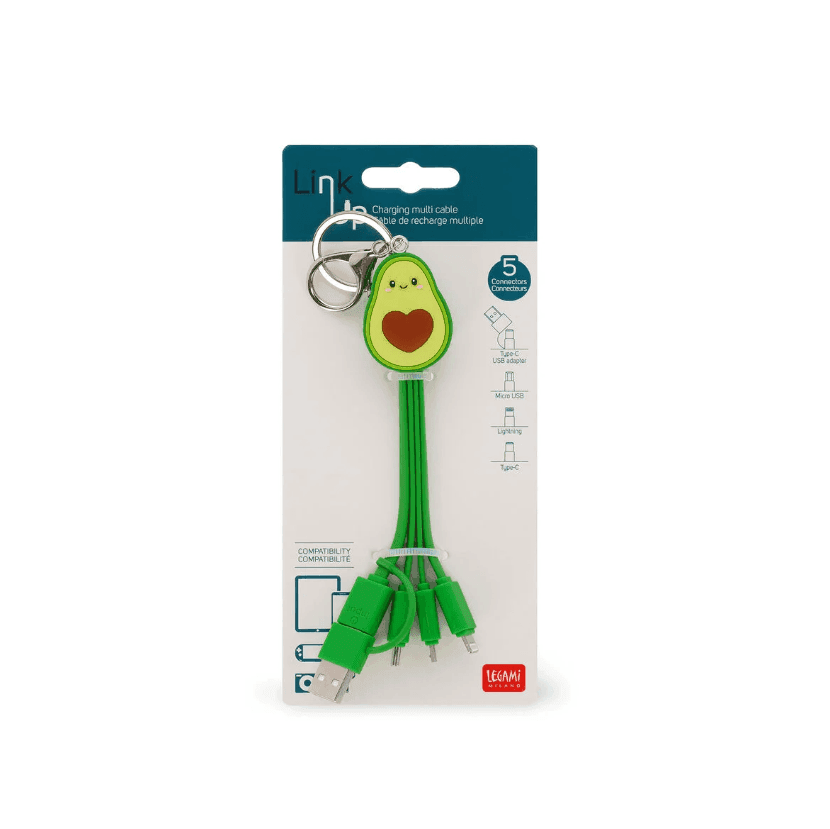 Legami - Cavo 6 in 1 di Ricarica Portachiavi Avocado - Link Up (UCC0010) - 4