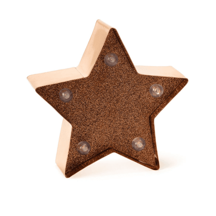 Legami -  Mini Luce Decorativa a forma di Stella color Oro Rosa Glitterato (LELI0042) - 2
