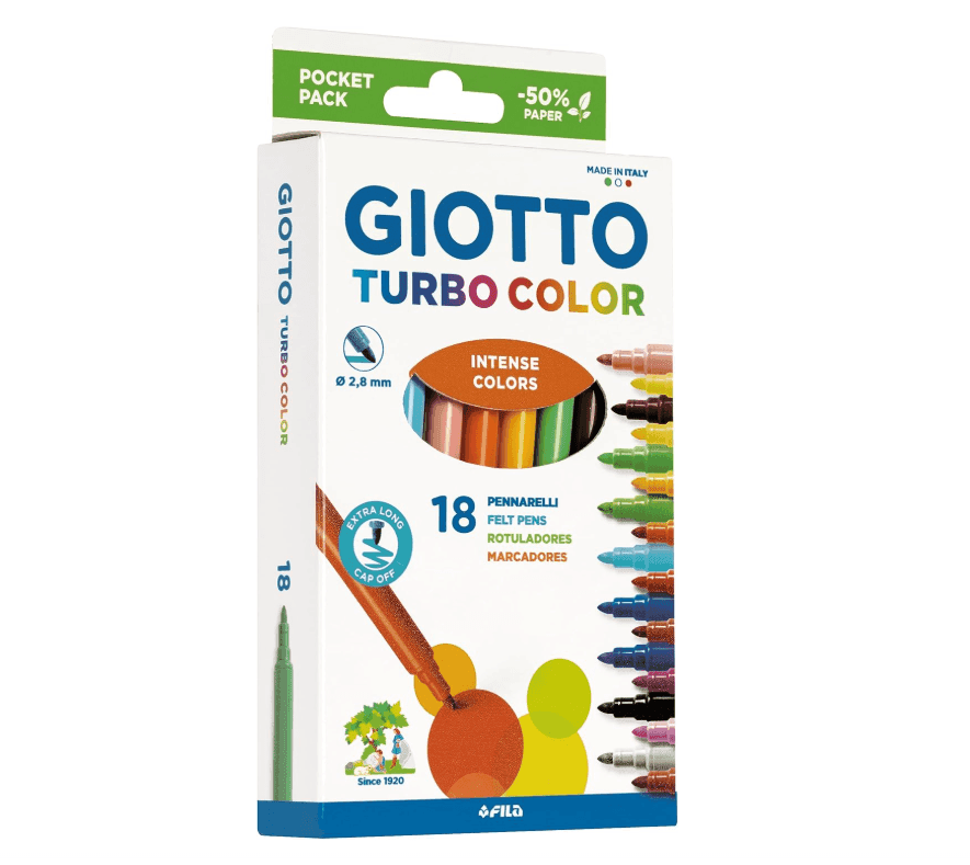 Giotto - Pennarelli Turbo Color 18  colori Punta Fine (F07340000) - 2