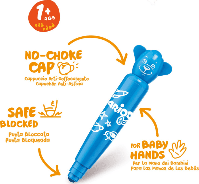 Carioca Baby - Pennarelli Teddy Markers per Bambini, 12 Pezzi - 3