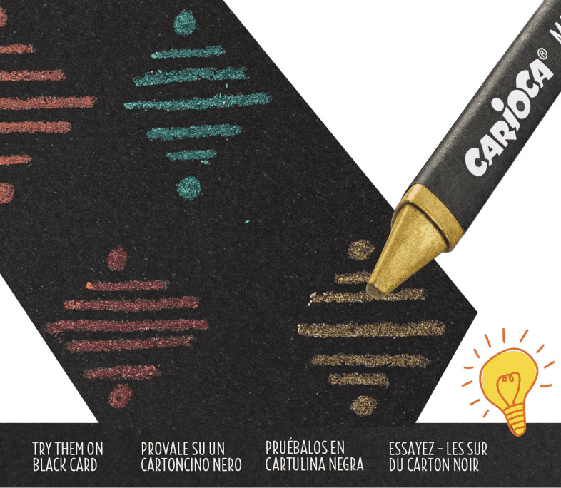 Carioca - Pastelli a cera maxi wax Metallic, 8 pz - 3