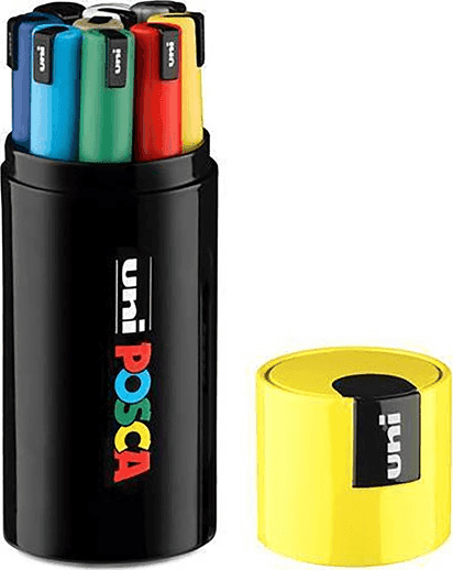 Posca, Gift Box giallo, set 9 pennarelli, - 2