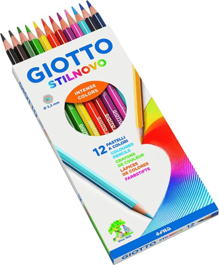 Giotto - Pastelli Stilnovo Astuccio da 12 matite , Multicolore (F256500) - 2