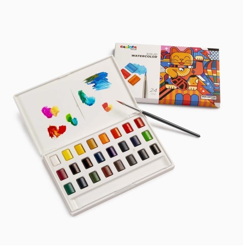 Carioca Plus - Solid Watercolors Acquarelli da 24 colori super pigmentati e facilmente sfumabili - 2