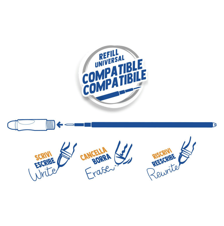 Carioca - Ricariche Penna Cancellabile Oops - 3 PZ Inchiostro Blu - 2