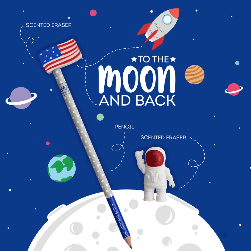 Legami - Set di 2 Gomme e 1 Matita - To The Moon And Back (ASTRO0001) - 3