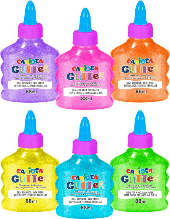 Carioca - Bottiglietta Colla Glitter Glue Neon - 88ml Viola