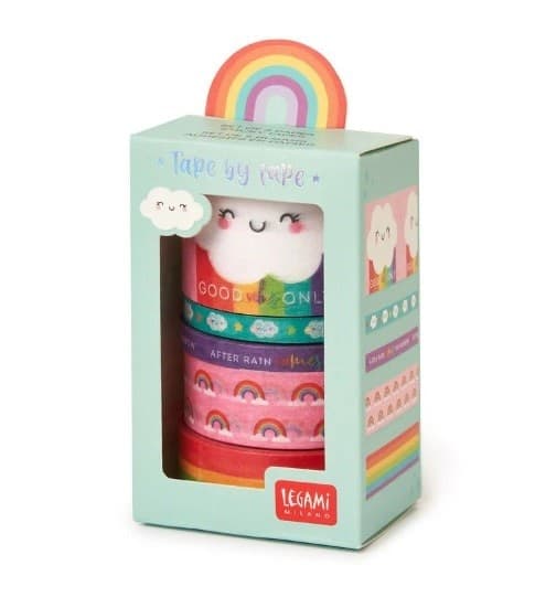 Legami, Set di 5 Nastri Adesivi di Carta, Tema Rainbow - 2