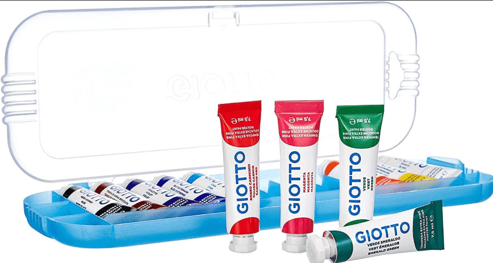 Giotto - Tempera Extra Fine, Astuccio Da 12 Tempere In Tubetto (F30250000) - 2