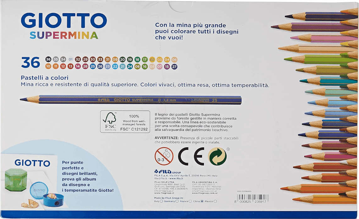 Giotto - Pastelli Supermina- Astuccio da 36 Matite (F235900) - 5