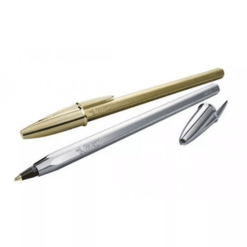 Bic - Penna a sfera Cristal Shine Oro 1 mm - Inchiostro Blu - 5