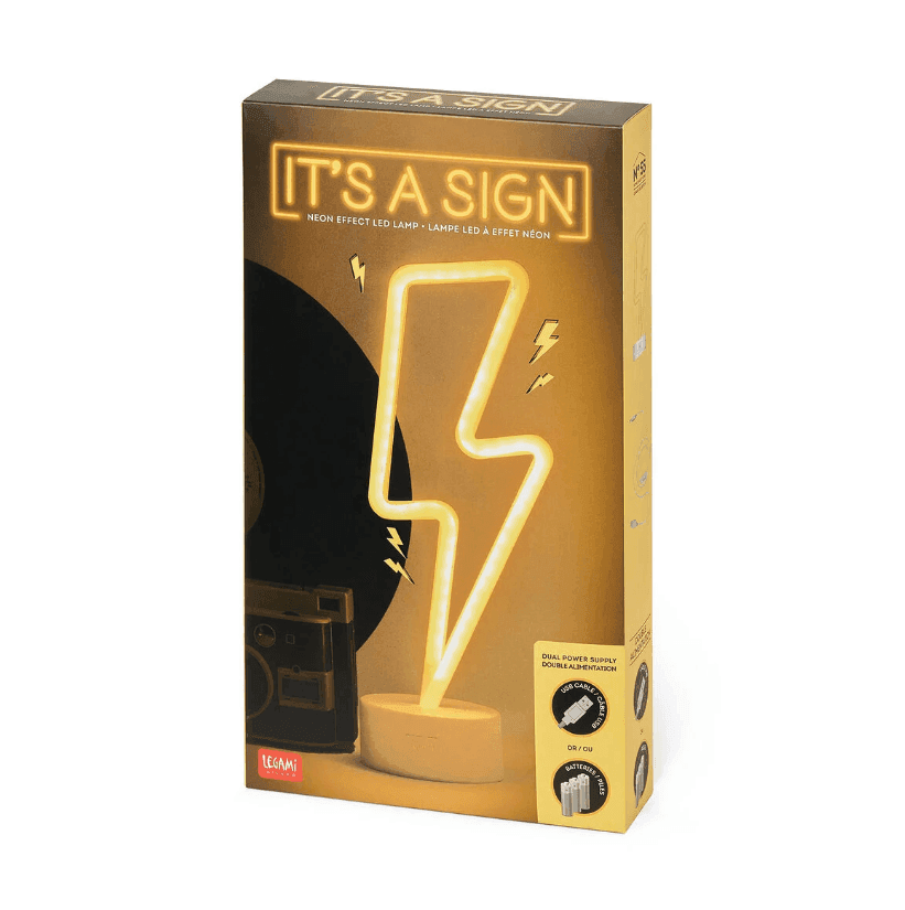 Legami - Lampada Decorativa da Tavolo a Led Effetto Neon a forma di Lampo (LL0004)