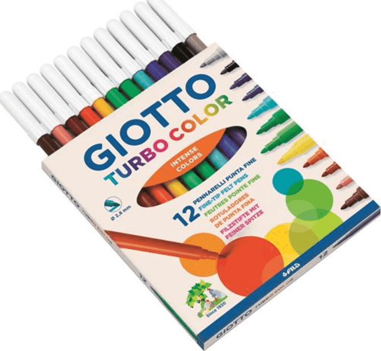 Giotto - Turbo Color pennarelli in astuccio da 12 colori (F416000) - 2