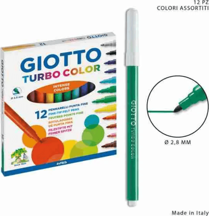 Giotto - Turbo Color pennarelli in astuccio da 12 colori (F416000) - 5
